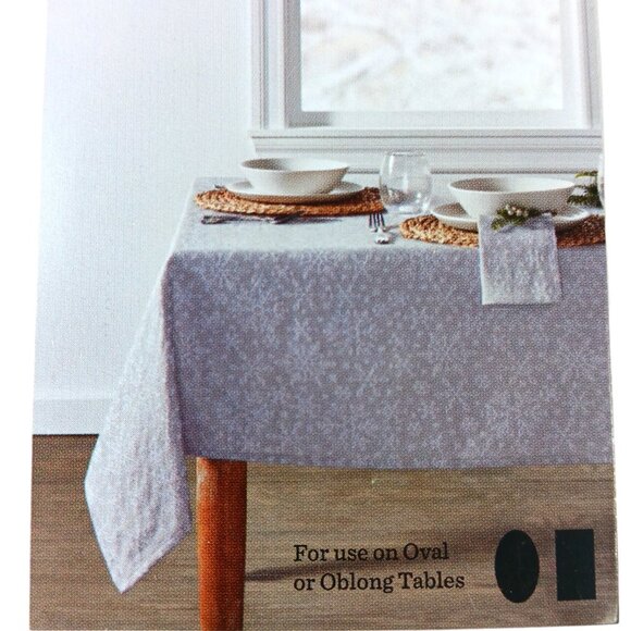 Bee & Willow-Table Cloth-60x84-Seats 6-8/White Snow- Home Gray & White-Holiday - Picture 10 of 10